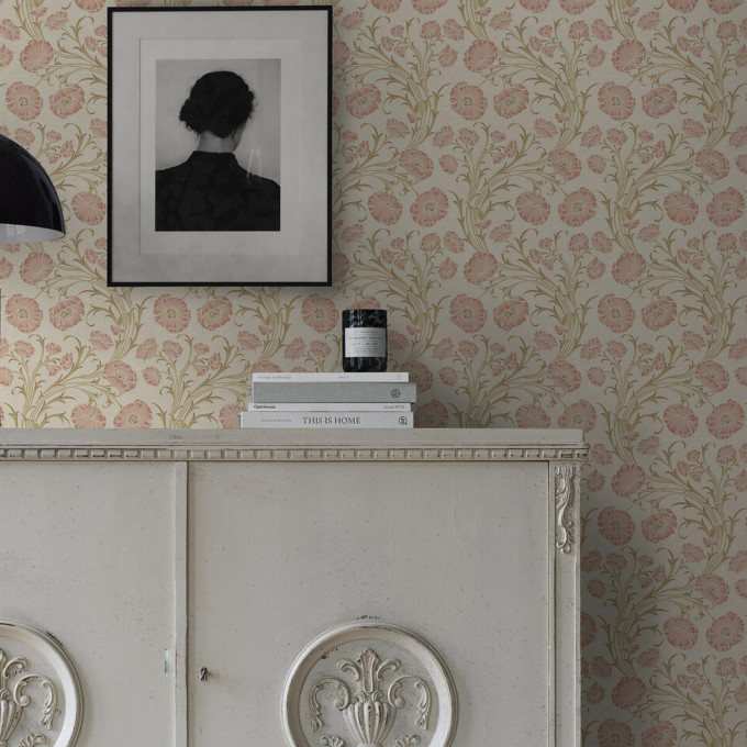 borastapeter papier peint contemporain treasured poppy flow 2270 floral rose art nouveau