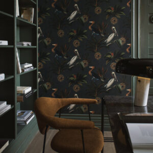 borastapeter papier peint contemporain treasured sapphire birds 2279 multicolor