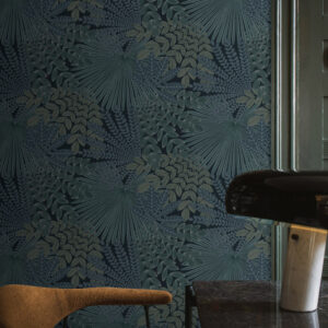 borastapeter papier peint contemporain treasured velvet leaves 2261 bleu