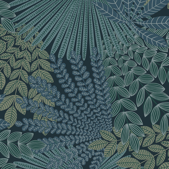 borastapeter papier peint contemporain treasured velvet leaves 2261 bleu