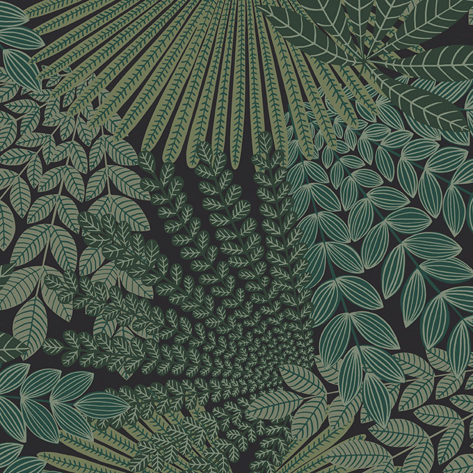 borastapeter papier peint contemporain treasured velvet leaves 2263 vert