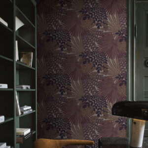 borastapeter papier peint contemporain treasured velvet leaves 2260 prune