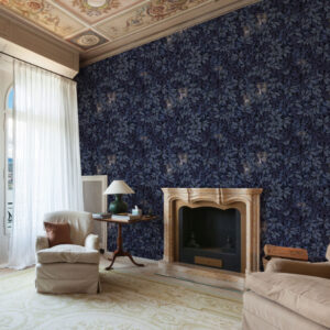 Cole and Sons papier peint contemporain Fornasetti foglie e civette 123-11053 vegetal animal violet