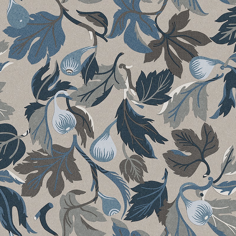 Borastapeter papier peint traditionnel art nouveau vintage végétal figs 2062 bleu