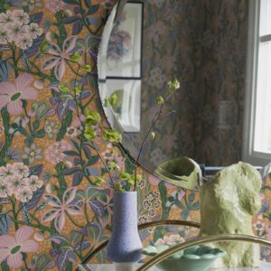 Borastapeter papier peint traditionnel art nouveau vintage végétal friviva 2079 orange