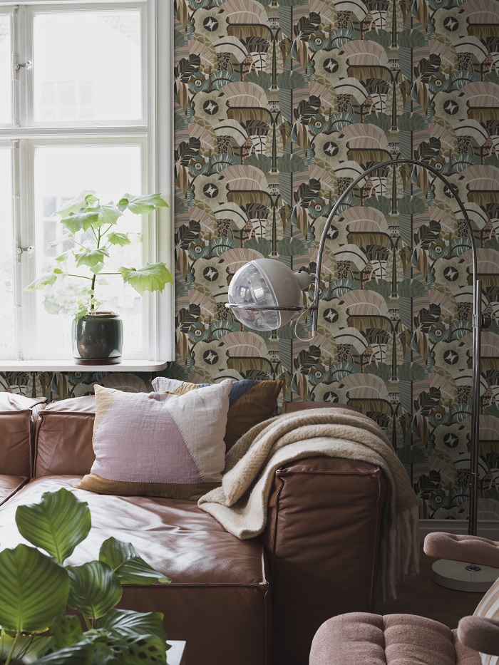 Borastapeter papier peint traditionnel art nouveau vintage végétal hypnotic safari 2067 multicolore