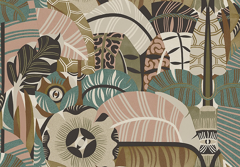 Borastapeter papier peint traditionnel art nouveau vintage végétal hypnotic safari 2067 multicolore