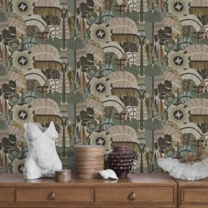 Borastapeter papier peint traditionnel art nouveau vintage végétal hypnotic safari 2067 multicolore