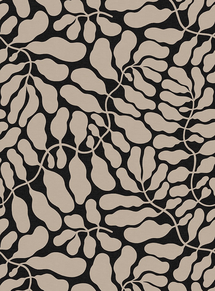 Borastapeter papier peint traditionnel art nouveau vintage végétal my secret garden 2077 noir taupe