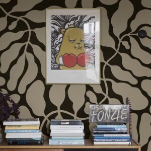 Borastapeter papier peint traditionnel art nouveau vintage végétal my secret garden 2077 noir taupe