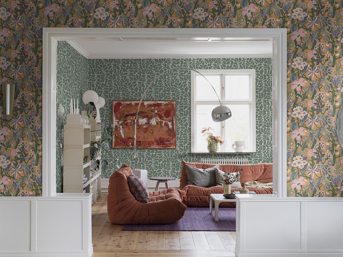 Borastapeter papier peint traditionnel art nouveau vintage végétal my secret garden 2073 vert