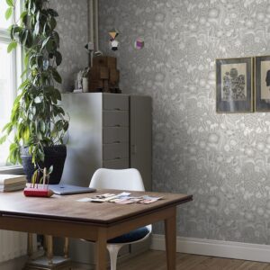Borastapeter papier peint traditionnel art nouveau vintage végétal pangsurr 2085 gris