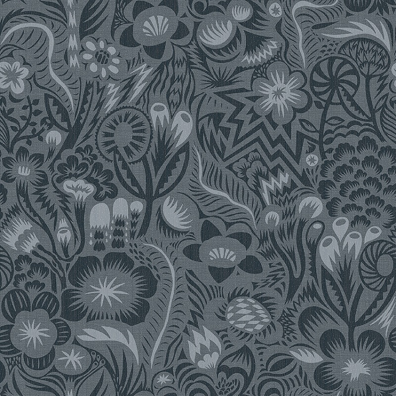 Borastapeter papier peint traditionnel art nouveau vintage végétal pangsurr 2084 noir