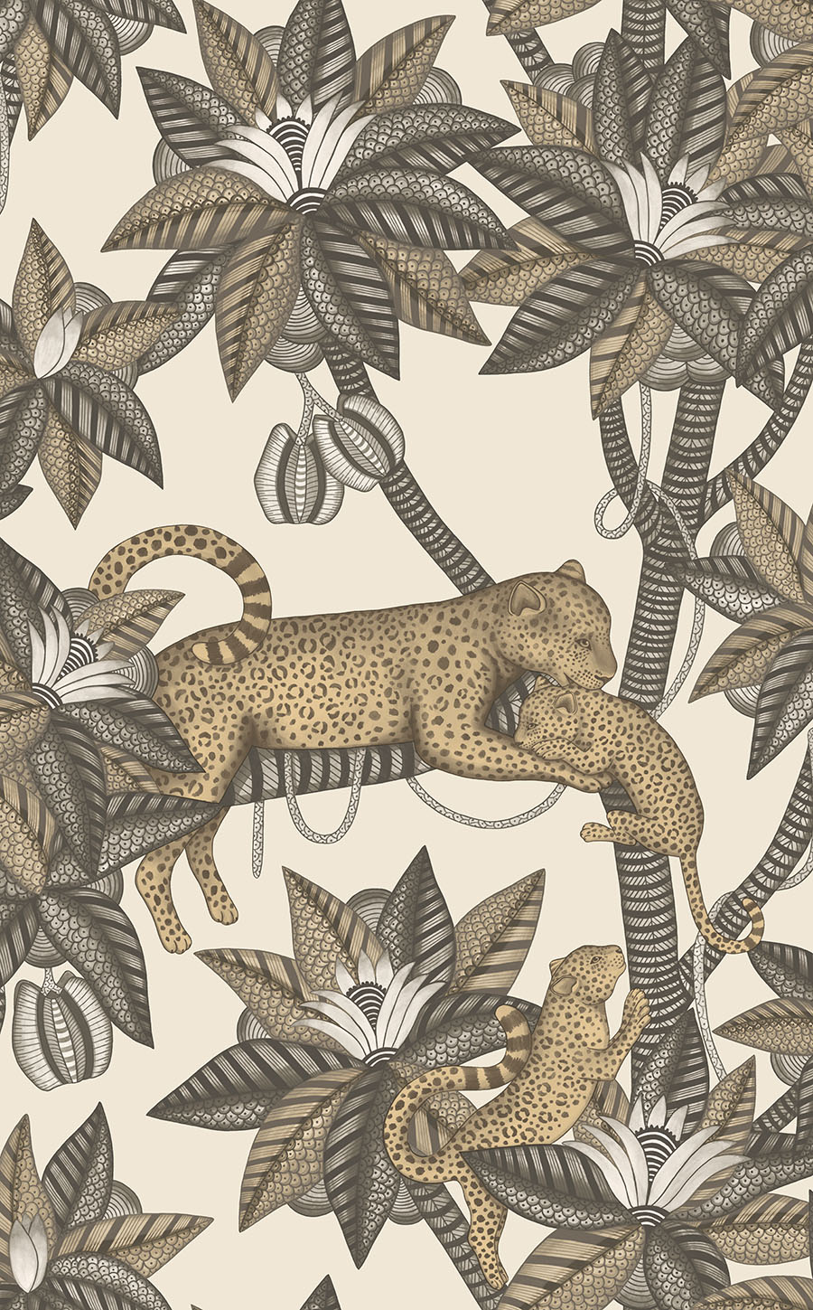 Cole and Sons papier peint traditionnel art déco vintage végétal animal satara 119-3013 beige