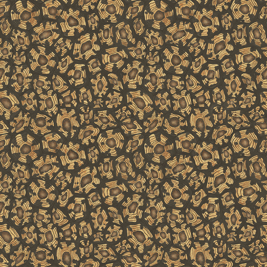 Cole and Sons papier peint traditionnel art déco vintage végétal savanna shell 119-4019 doré