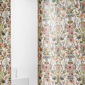Cole and Sons papier peint traditionnel art déco vintage végétal animal protea garden 119-10043 soie multicolore