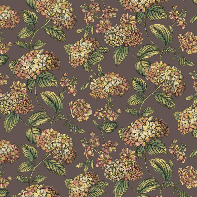 Cole and Sons papier peint contemporain Fornasetti ramo di ortensia 123-8041 taupe orangé