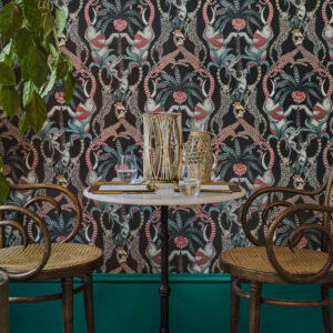 Cole and Sons papier peint traditionnel art déco vintage végétal animal safari totem 119-2008 multicolore