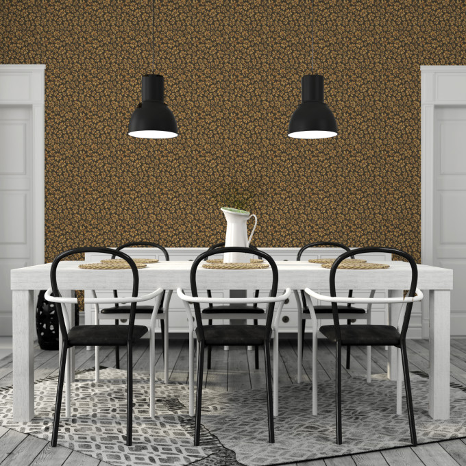 Cole and Sons papier peint traditionnel art déco vintage végétal savanna shell 119-4019 doré