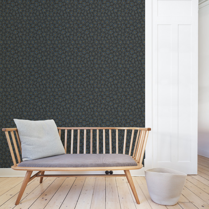 Cole and Sons papier peint traditionnel art déco vintage végétal savanna shell 119-4024 noir