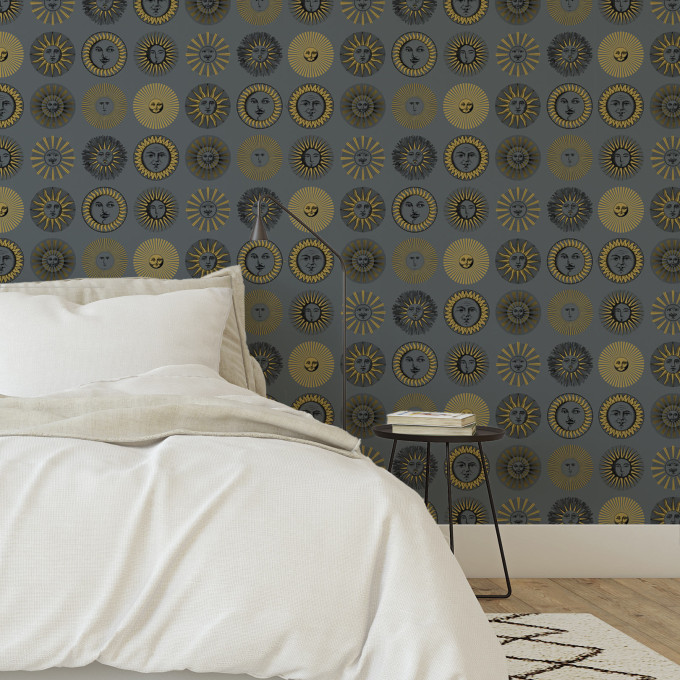 Cole and Sons papier peint contemporain Fornasetti soli 123-1004 gris doré