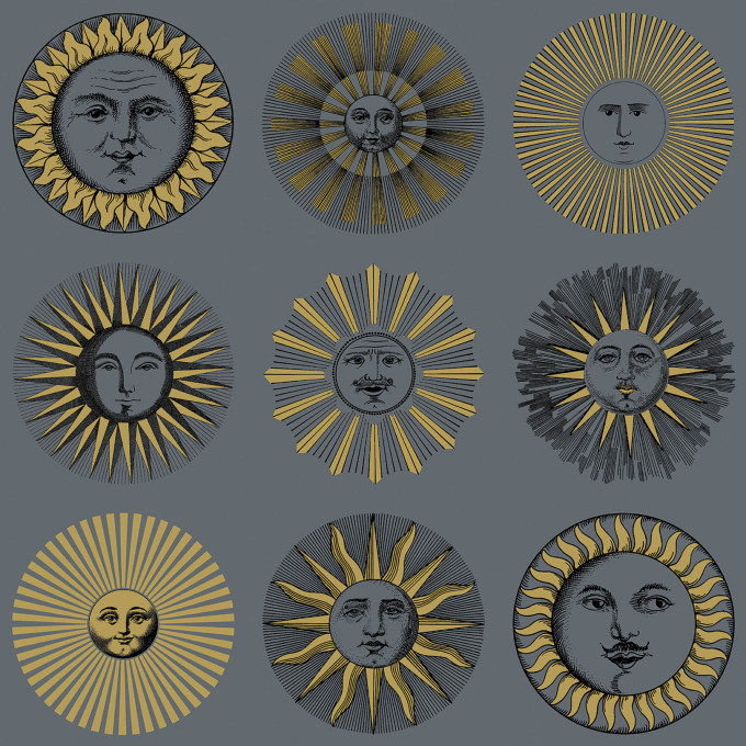 Cole and Sons papier peint contemporain Fornasetti soli 123-1004 gris doré