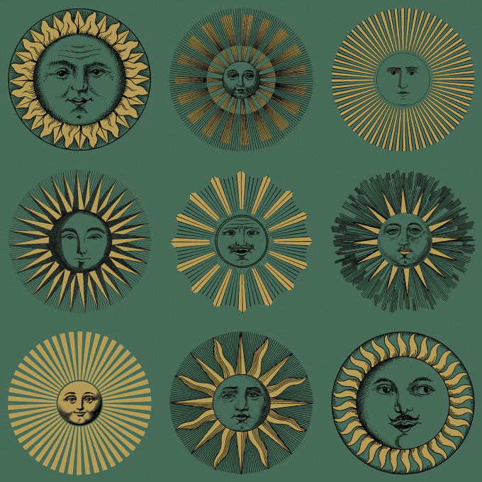 Cole and Sons papier peint contemporain Fornasetti soli 123-1005 vert doré