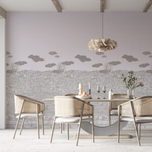 Cole and Sons papier peint contemporain Fornasetti vista mediterranea 123-3015-3 panoramique gris
