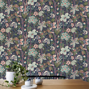 Borastapeter papier peint traditionnel art nouveau vintage végétal frivivia multicolore 2082