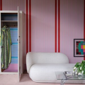 Farrow and Ball Carte Blanche Christopher John Rogers papier peint revêtement mural rayures