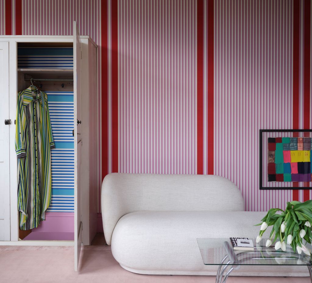 Farrow and Ball Carte Blanche Christopher John Rogers papier peint revêtement mural rayures