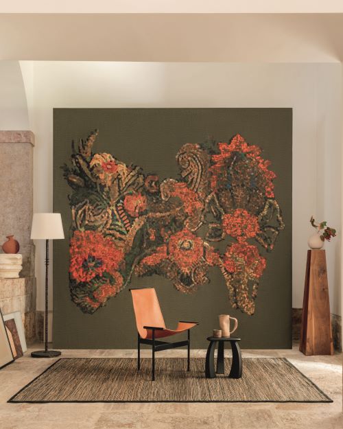 Elitis Lins brodés papier peint revêtement mural décor panoramique vinyle effet matière