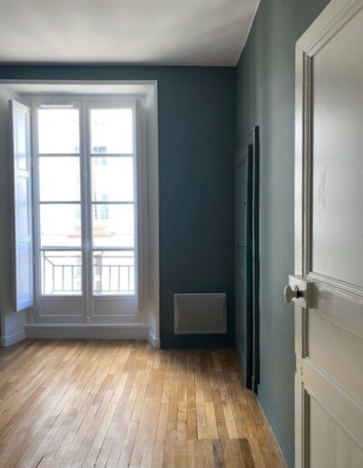 chantier de rénovation Nantes, mise en peinture, Farrow and Ball, 47 Green Smoke
