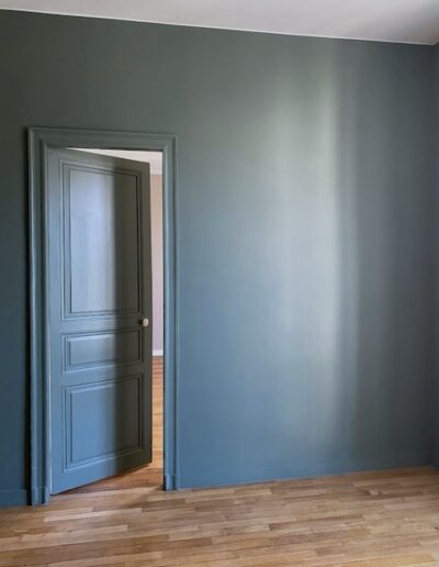 chantier de rénovation Nantes, mise en peinture, Farrow and Ball, 47 Green Smoke