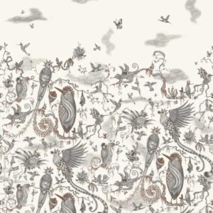 papier peint intissé jungle clarke and clarke sanderson végétal animal emma-shipley-mythica-w0200-01 cloud forest