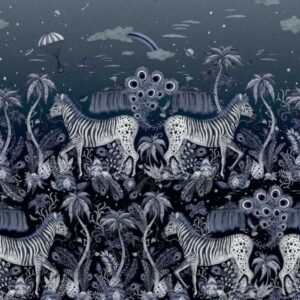 papier peint intissé jungle clarke and clarke sanderson végétal animal emma-shipley-mythica-w0201-01 lost adventure