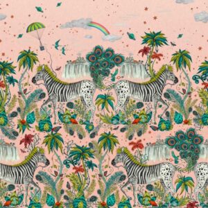 papier peint intissé jungle clarke and clarke sanderson végétal animal emma-shipley-mythica-w0201-02 lost adventure