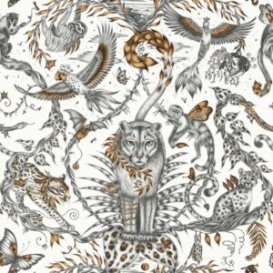 papier peint intissé jungle clarke and clarke sanderson végétal animal emma-shipley-mythica-w0213-01 bosque dreams