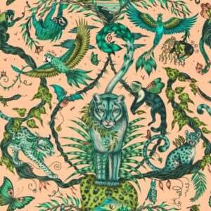 papier peint intissé jungle clarke and clarke sanderson végétal animal emma-shipley-mythica-w0213-04- bosque dreams