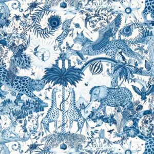 papier peint intissé jungle clarke and clarke sanderson végétal animal emma-shipley-mythica-w0216-02 paradise lost