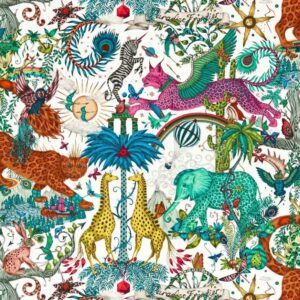 papier peint intissé jungle clarke and clarke sanderson végétal animal emma-shipley-mythica-w0216-03 paradise lost