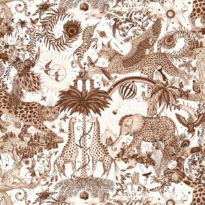 papier peint intissé jungle clarke and clarke sanderson végétal animal emma-shipley-mythica-w0216-05 paradise lost