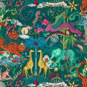 papier peint intissé jungle clarke and clarke sanderson végétal animal emma-shipley-mythica-w0216-05 paradise lost