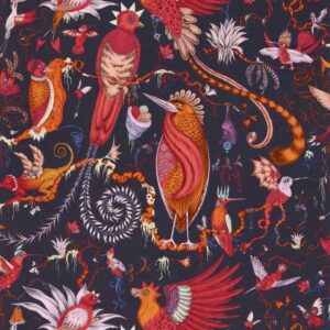 papier peint intissé jungle clarke and clarke sanderson végétal animal emma-shipley-mythica-w0217-04 quetzal