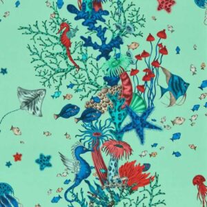 papier peint intissé jungle clarke and clarke sanderson végétal animal emma-shipley-mythica-w0218-01 seaforest