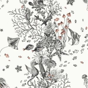 papier peint intissé jungle clarke and clarke sanderson végétal animal emma-shipley-mythica-w0218-03 seaforest