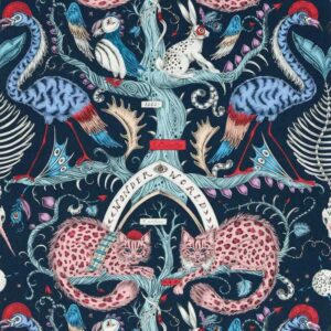 papier peint intissé jungle clarke and clarke sanderson végétal animal emma-shipley-mythica-w0219-01 wonder world