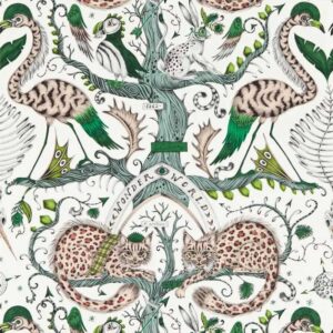 papier peint intissé jungle clarke and clarke sanderson végétal animal emma-shipley-mythica-w0219-03 wonder world