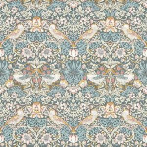 papier peint intissé motifs végétal ambiance traditionnelle william morris Clarke and Clarke w0171-05